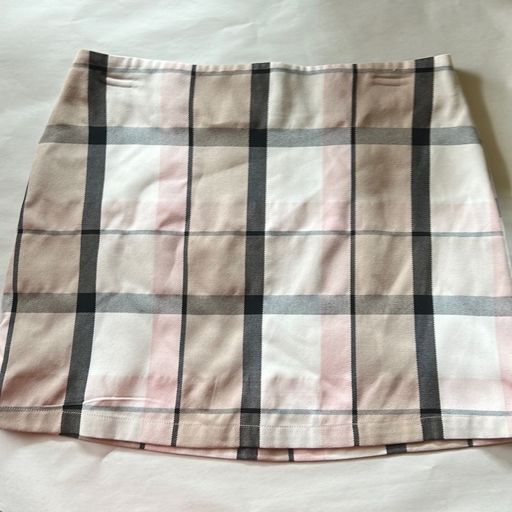 Pink Plaid Mini Skirt